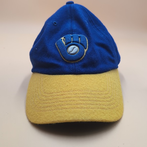 Milwaukee Brewers‎ American Needle Hat Cap Blue Yellow Men Fitted Large Wool MLB - Picture 2 of 10